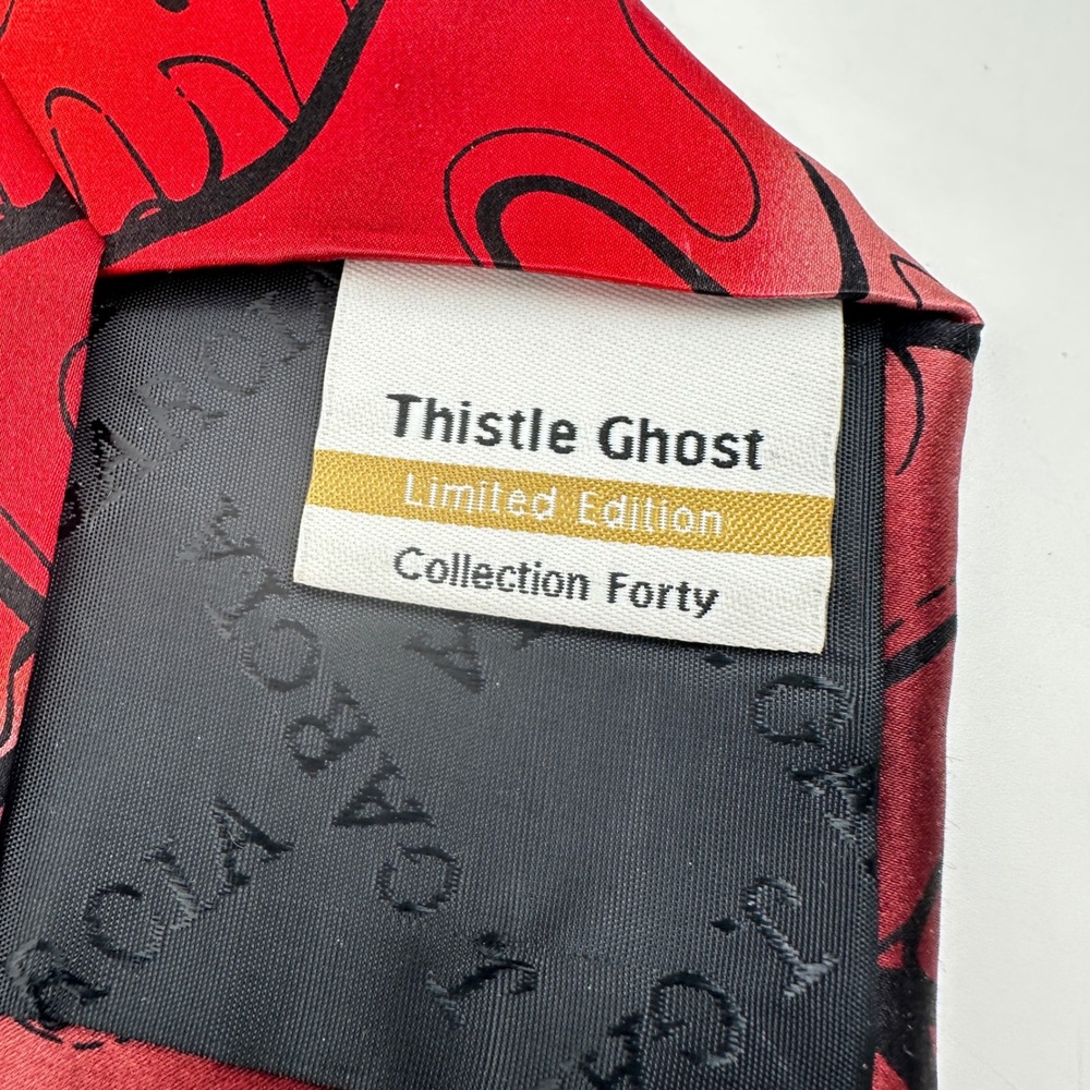 J Garcia Silk Tie Mens One Size Red Thistle Ghost Limited Edition Collection 40 - Picture 6 of 11